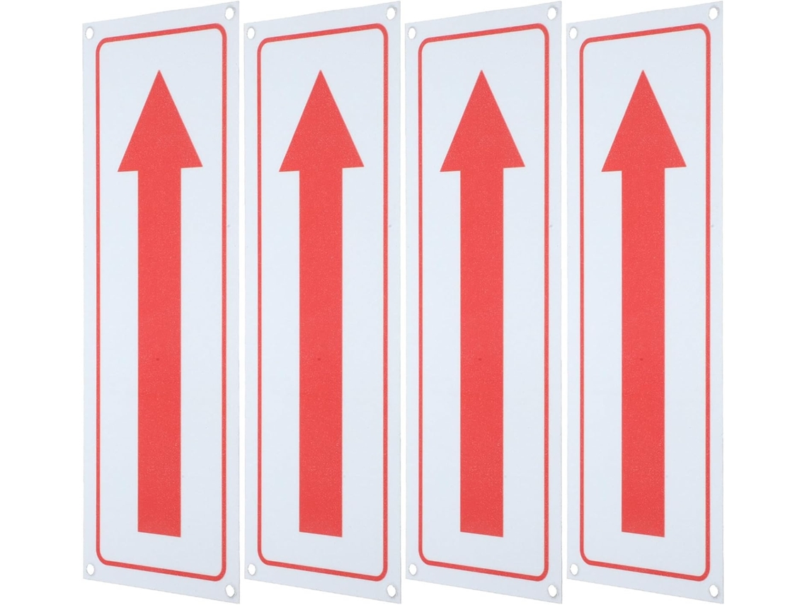 Conjunto De 4 Placas De Sinalização Em Liga De Alumínio, Indicando As Direções Esquerda E Direita.