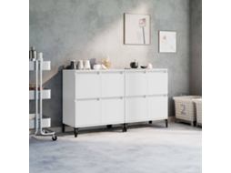 Vidaxl Aparadores 2 Pcs 60x35x70 Cm Derivados De Madeira Branco