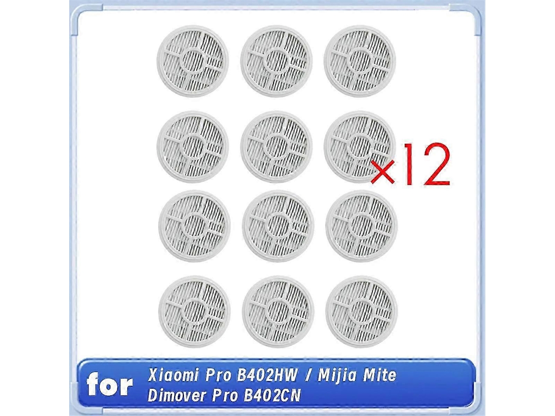12 Peças Filtros Para Aspirador De Pó Antiácaros Pro B402hw / Removedor De Ácaros Pro B402cn Peça Acessória Aquaforge
