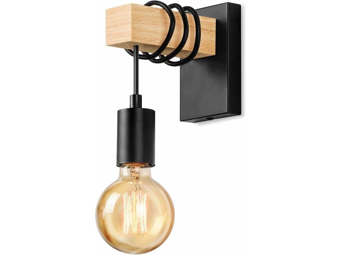 Luz de Parede de Madeira Industrial E27 S/MARCA