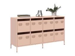 Vidaxl Aparador 135x39x73,5 Cm Aço Laminado A Frio Rosa