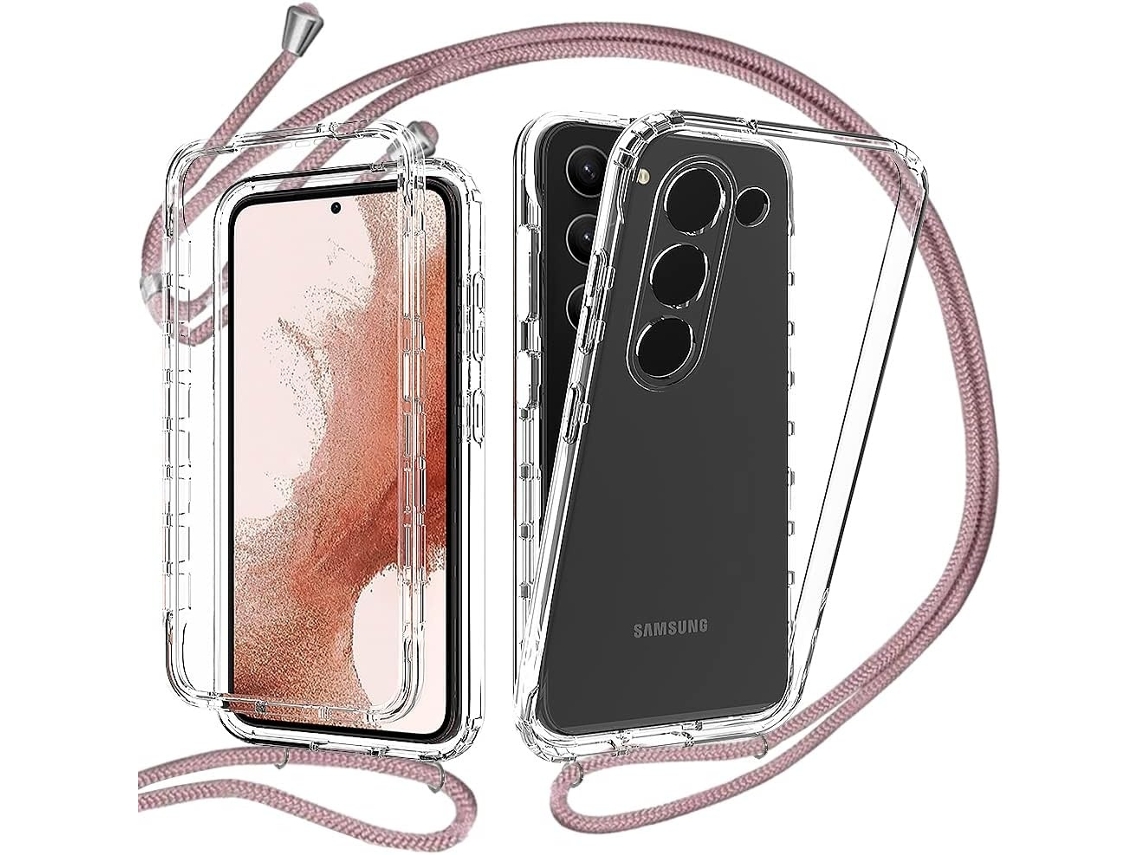Capa Protetora Com Cordão Transparente Para Samsung Galaxy S23 - Elysve