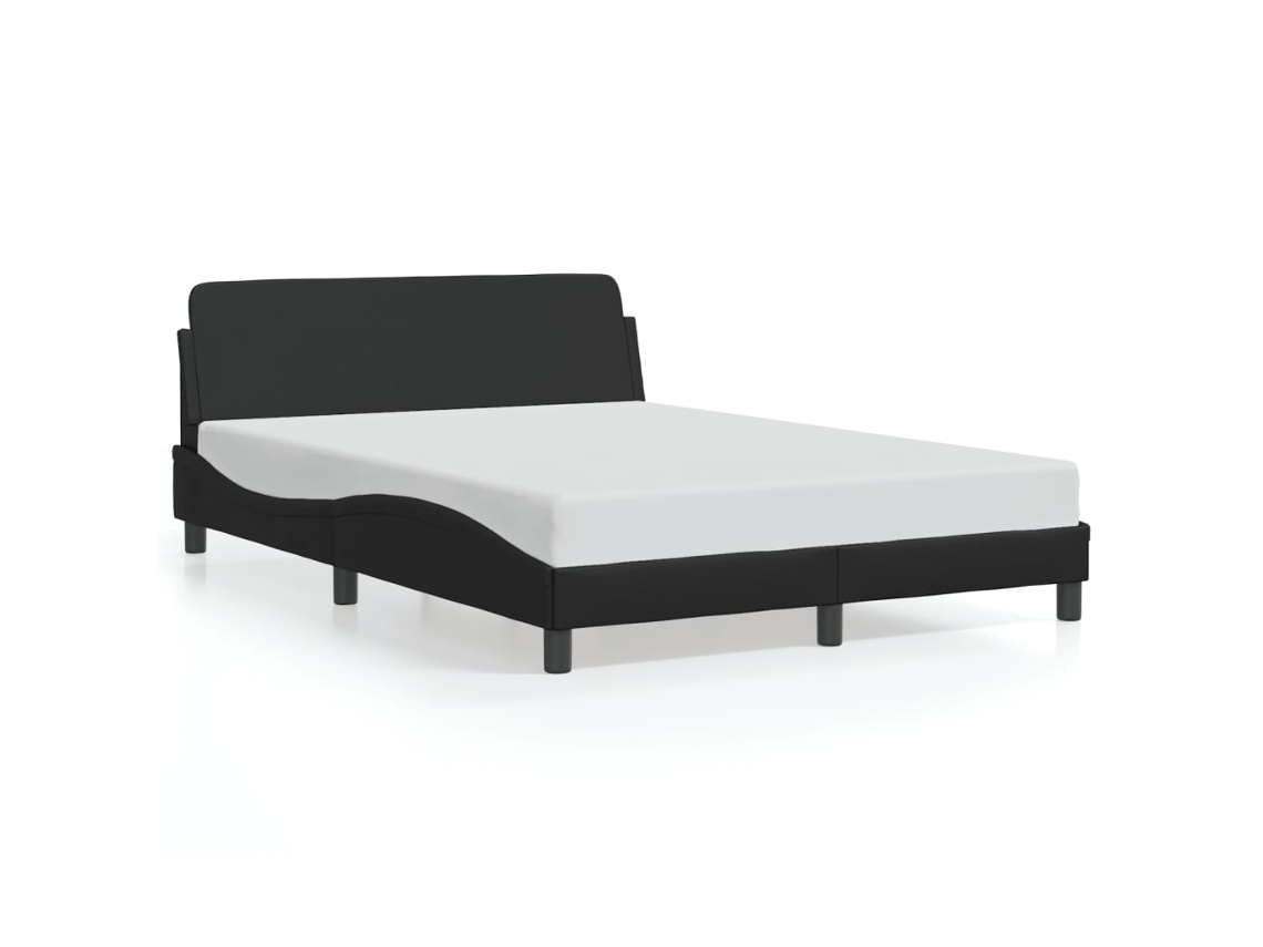 Bed Frame, Bed Frames Vidaxl Preto Couro Artificial (140 X 200 Cm)