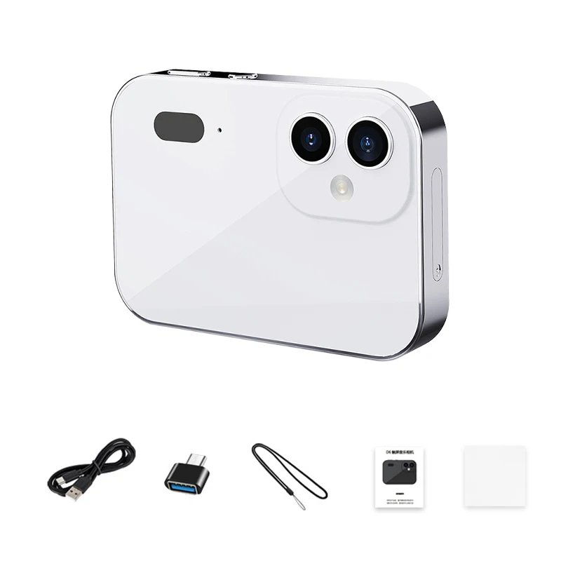 Câmera Digital 4k Função de Visão Noturna 3 Polegadas 64 Megapixel Touch Screen otg Zoom Digital 16x Câmera de Entretenimento MDUG (branco 64g)