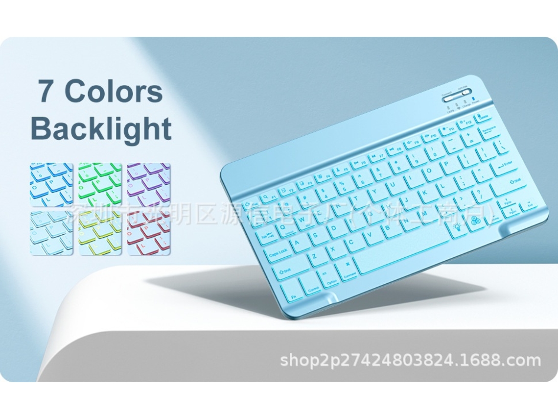 Capa Com Teclado Protetora Para Ipad 10ª E 11ª Geração Com Teclado Retroiluminado Em Azul Fumê E Teclado Exclusivo (10,9 E 11 Polegadas) Tressino