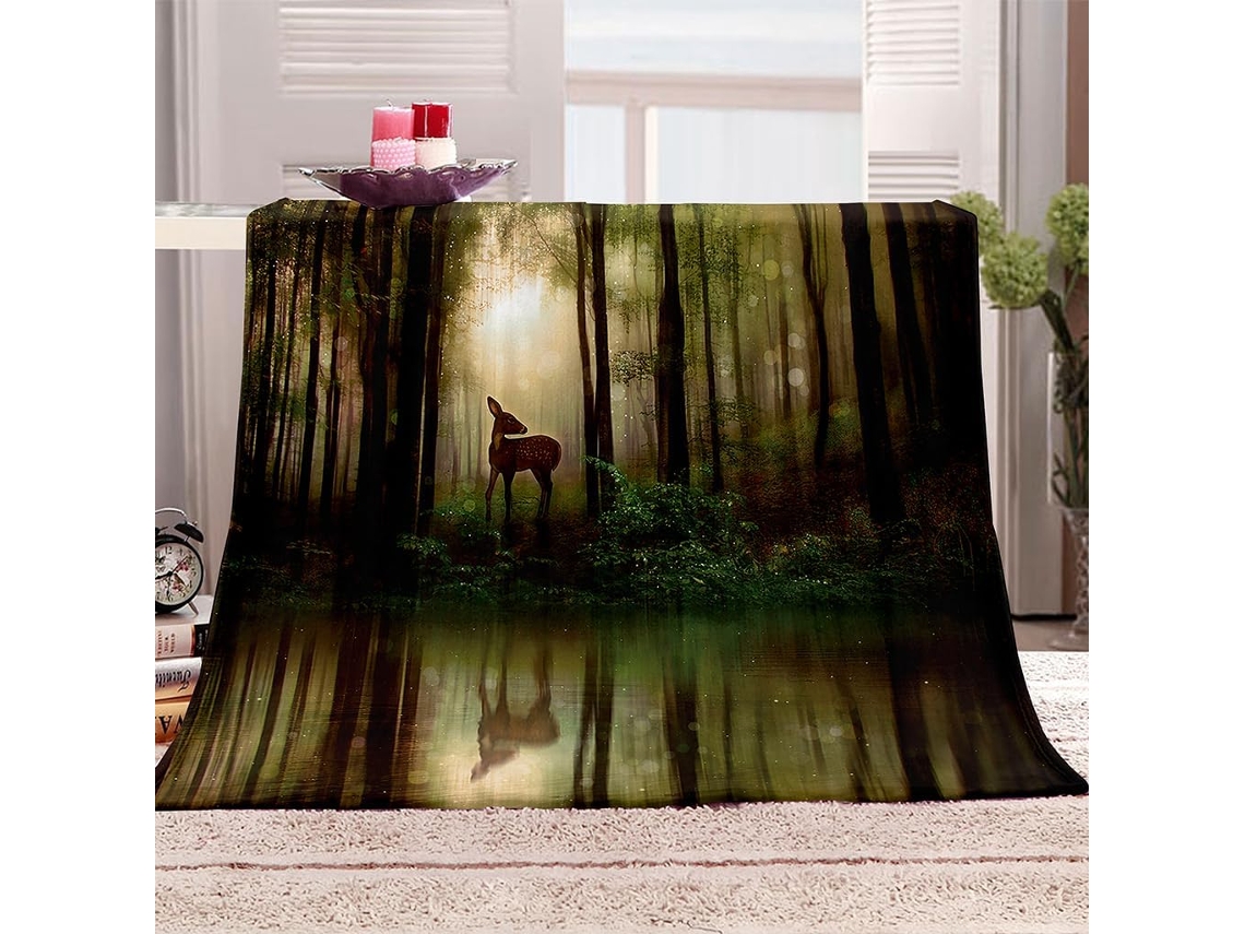 Manta com Estampa de Animais da Flo em Microfibra 80x150cm