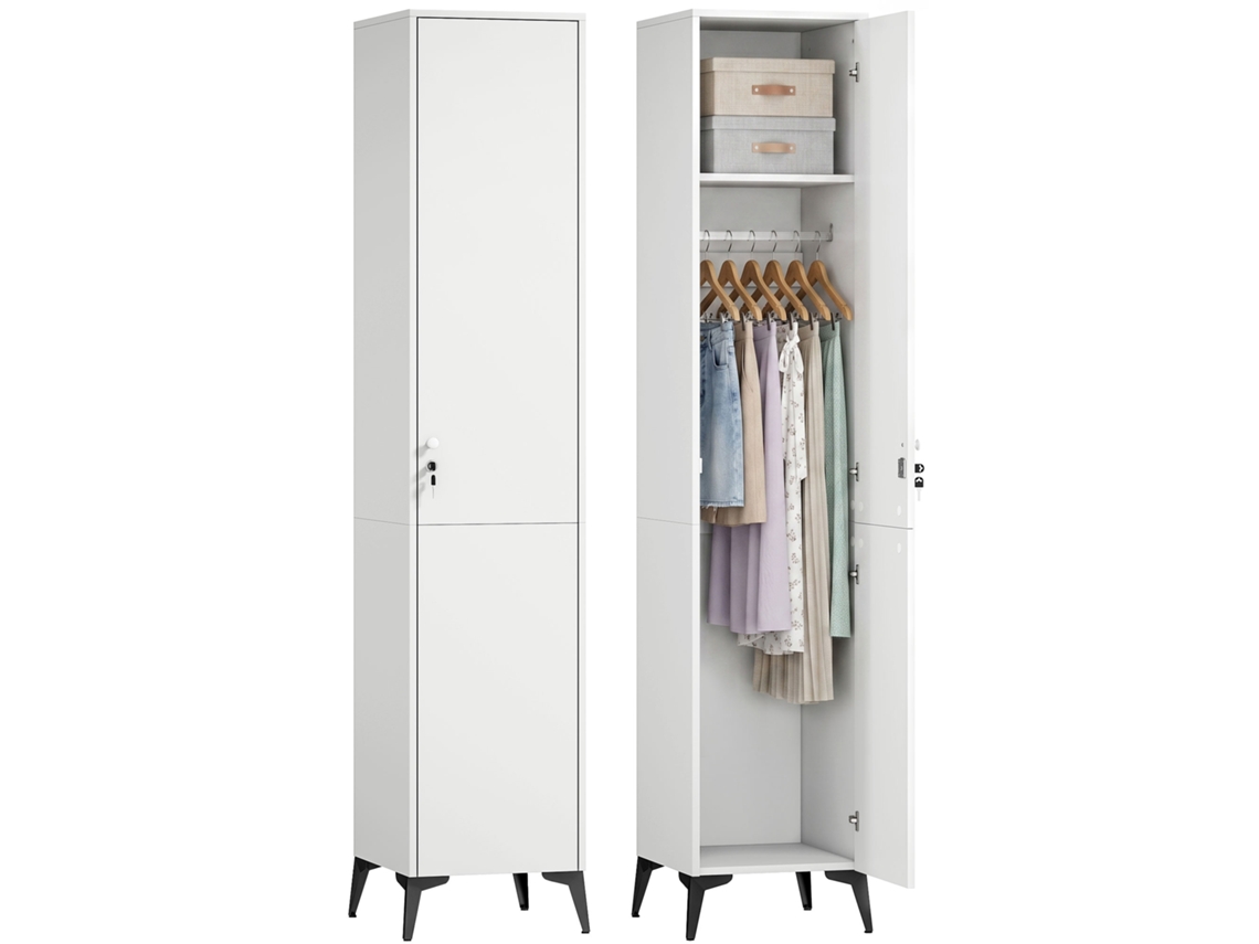Guarda-roupa em Tecido com Cabideiro, Varão e Prateleiras, 182x43x185 cm CHEZMOI