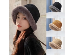 2026 gorro Cubo de Pelo de Conejo para Mujer Invierno Grueso Suave Plush Color Sólido