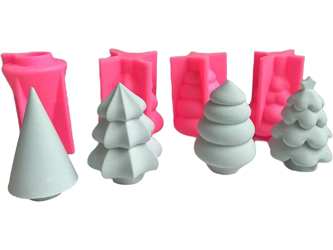 Conjunto De 4 Moldes Geométricos De Silicone Epóxi Para Impressão 3d