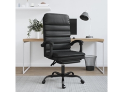 Vidaxl Cadeira Escritório Massagens Reclinável Couro Artificial Preto