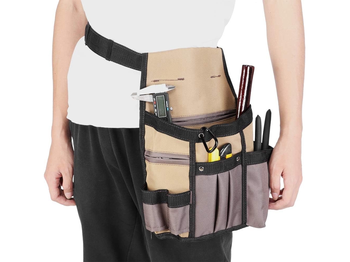 Bolsa de cintura Aunmas para jardim, em lona, com 10 bolsas, cinto ajustável, 34,5 x 24,5 cm, organizador portátil para