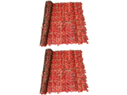 Tela De Cerca Simulando Bordo Vermelho, Decoração De Planta Verde, Folhas Artificiais, Decoração Par Gokoco