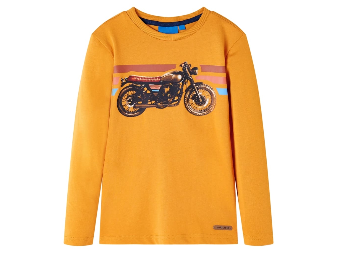 T-shirt De Manga Comprida Para Criança Cor Ocre 104