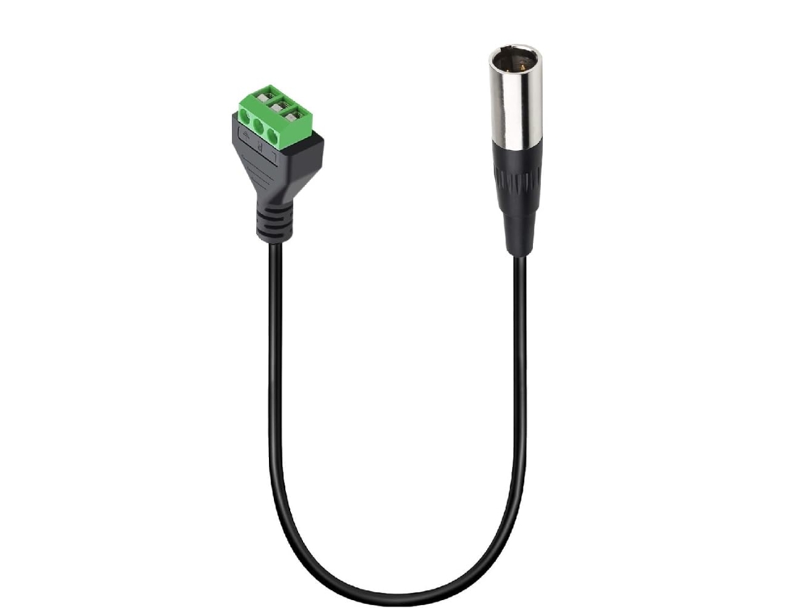 Cabo Mini Xlr De 12 Polegadas Alta Qualidade E Novo, Com Bloco De Terminais, Adaptador De Terminal Parafuso Macho Mini Xlr 3 Pinos Plugável