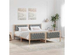Vidaxl Estrutura Da Cama Com Cabeceira Cinzento-claro 160 X 200 Cm