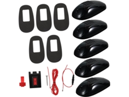 Conjunto De 5 Luzes De Sinalização De Teto Led À Prova D'água, Carcaça Preta, Luz Amarela, Iluminação