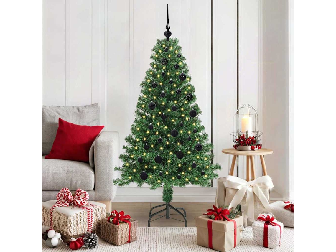 Vidaxl Árvore De Natal Artificial Verde 150 Cm Pvc, Aço E Plástico