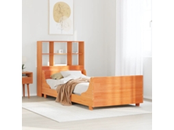 Cama Com Estante Sem Colchão 90x200 Cm Madeira Maciça