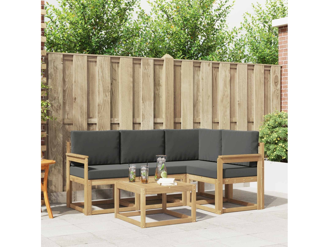Vidaxl Conjunto De Sofás Para Exterior 5 Unid. Branco E Antracite