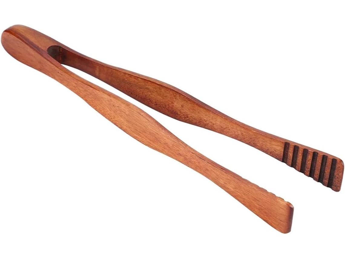 Pinça Para Servir Churrasco, Pinça De Madeira Para Churrasco, Utensílio Para Buffet, Pão, Bife, Cozinha, Bolo E Salada
