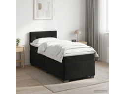 Vidaxl Cama Box Spring Com Colchão Preto 90 X 200 Cm Veludo
