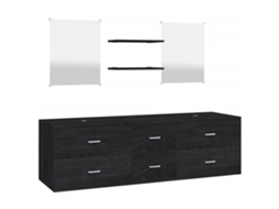 Bathroom Furniture Set, Bathroom Furniture Sets Vidaxl Preto Madeira Processada (n/a)