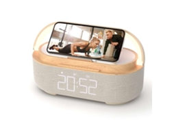 Lurelia Luminária Led Bluetooth Com Carregador Sem Fios, Despertador, Rádio