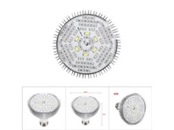 Lurelia Lâmpada Led E27 Para Plantas 50 W, 78 Leds, Espectro Completo, Uv, Vermelho/azul, Branco