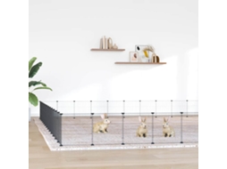Vidaxl Gaiola P/ Animais De 52 Painéis C/porta 455x455x35 Cm Aço Preto