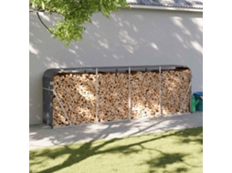 Vidaxl Suporte De Lenha 300x45x100 Cm Aço Galvanizado Antracite