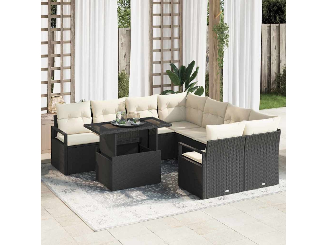 Vidaxl Conjunto De Sofá De Jardim 9 Unid. 8-número De Lugares