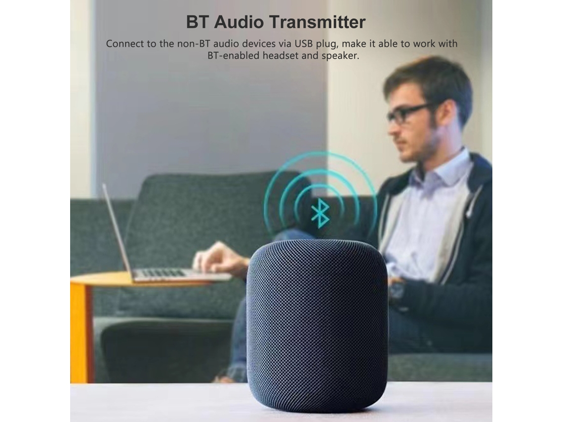 Adaptador Bluetooth Usb, Transmissor de Áudio Bluetooth 5.3, Plug And Play EOOCOO