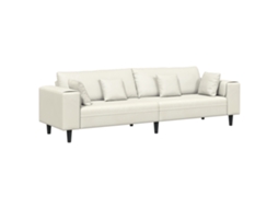 Conjunto 1 Sofá De Sala De Estar Vidaxl Creme Veludo (250 X 77 X 76 Cm)