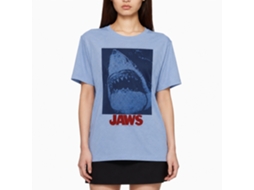 Rockinstone Jaws Movie Underwaterstyle Heather Light Blue Adult T-shirt Size:s