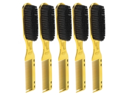 5pcs Pente De Cabelo E Barba Duplo Fim Nylon Ergonômico Ferramenta De Estilo Para Homens Ouro