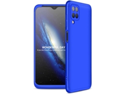 Capa Proteção Graus Fosco para Samsung Galaxy A12 HONGWE. Acrílico Anti-Choque Rígida Azul