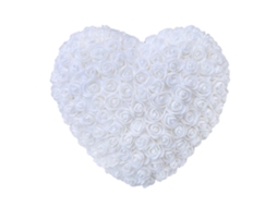 Rosa de Cera Branca 25cm com Coração de Pêssego para Dia dos Namorados LAXISCREED