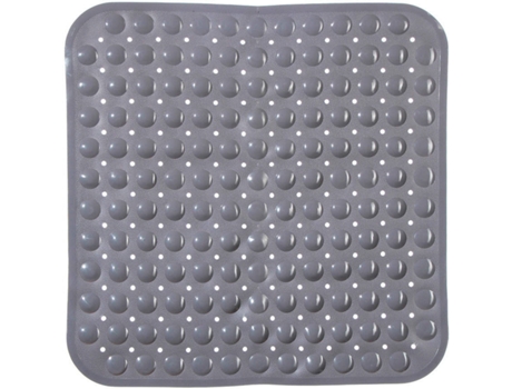 TAPETE DUCHE ANTIDERRAPANTE PVC CINZENTO QUADRADO 54X54CM