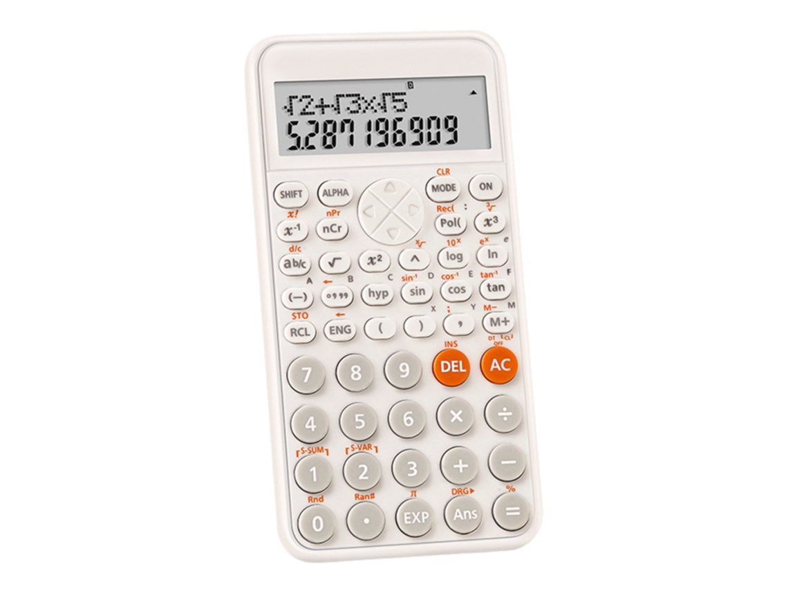 Calculadora Científica Estudante Com 240 Funções Tela Lcd 2 Linhas Portátil Branca