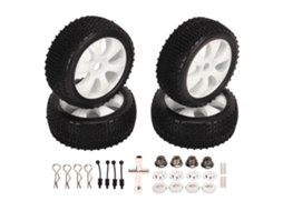 Mali 4 Pneus de Caminhão Curto com Ferramentas de Montagem Borracha para Carro Modelo Rc 1/10 Branco