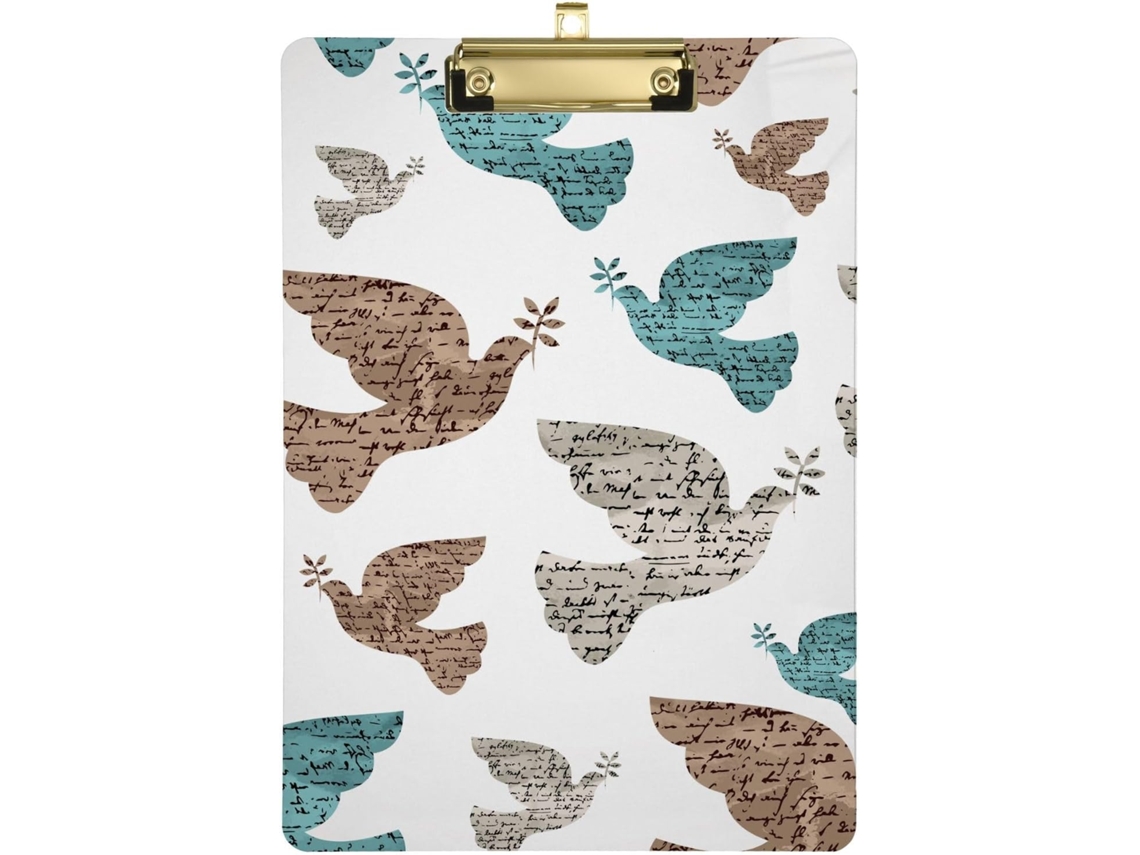 Porta bloco de Notas Plástico Impermeável com a Inscrição "feliz Natal e Paz". Dove 31,8 X 22,9 0,3 Cm
