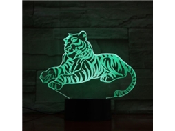 Lâmpada De Noite Led 3d Tigre Para Crianças, Luz Nocturna Com Interruptor Táctil, Cor Arco-íris Ajustável