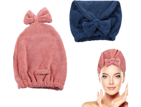 Toalha De Microfibra Para Cabelos Longos, Touca De Toalha De Cabelo Borboleta Azul E Rosa, Secagem De Cabelo Ultramacia E Superabsorvente Para
