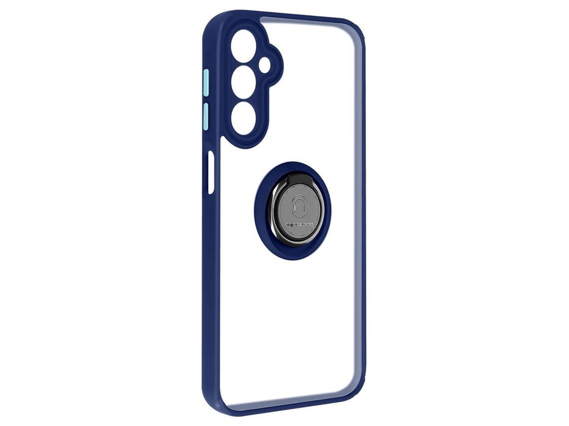 Capa Samsung Galaxy A24 A2 Ushion Com Anel De Metal Bi-material Azul