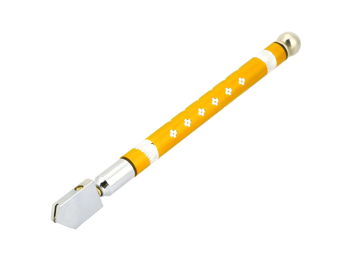 Cortador De Vidro Com Roda De Carbeto De Tungstênio E Cabo De Liga De Alumínio - Ferramenta Manual (amarelo)