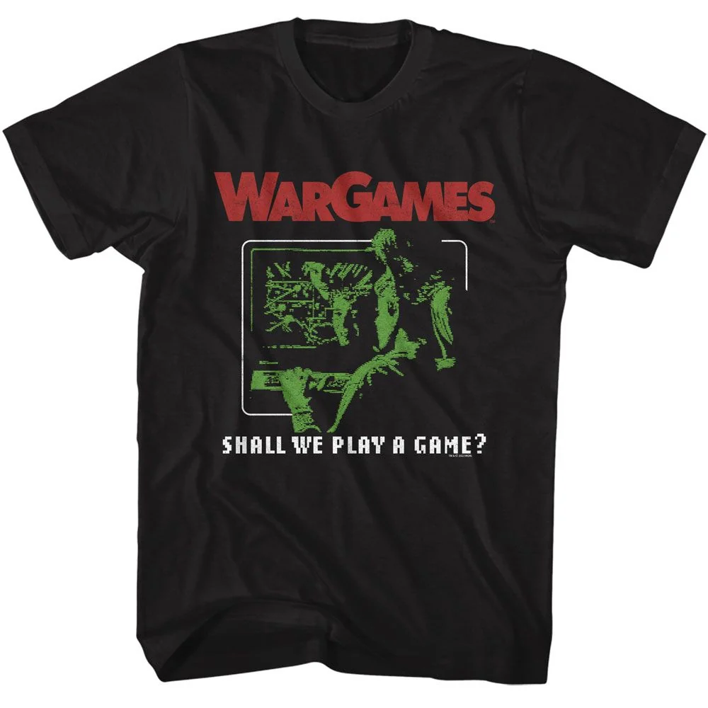 Rockinstone Wargames Movie Play A Game Black Adult T-shirt Size:xl