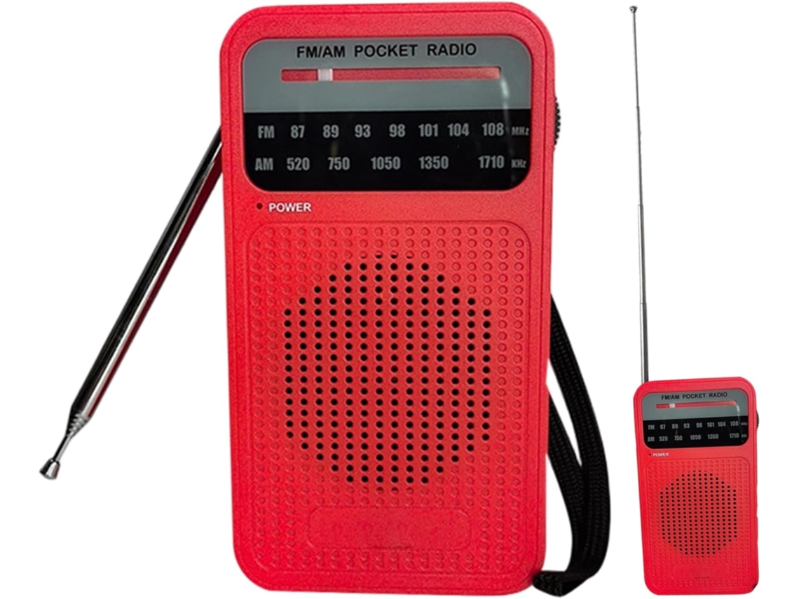 Rádio Portátil Am/fm, Recetor De Longo Alcance, Rádio Transistorizado Alimentado Por Bateria Com Altifalante E Auscultadores.