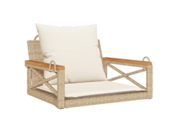 Maison Exclusive - Banco Baloiço Com Almofadões 63x62x40 Cm Vime Pe Bege