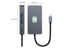 Yizhood 6 em 1 USB C Hub 3 portas USB 3.2 Gigabit Ethernet USB C 4k/60hz HDMI compatível com porta para laptop PC cinza