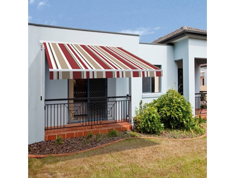 Toldo Completo com Motor SMARTSUN Lona de Poliéster (Bordeaux e Bege - 4x2,5m)